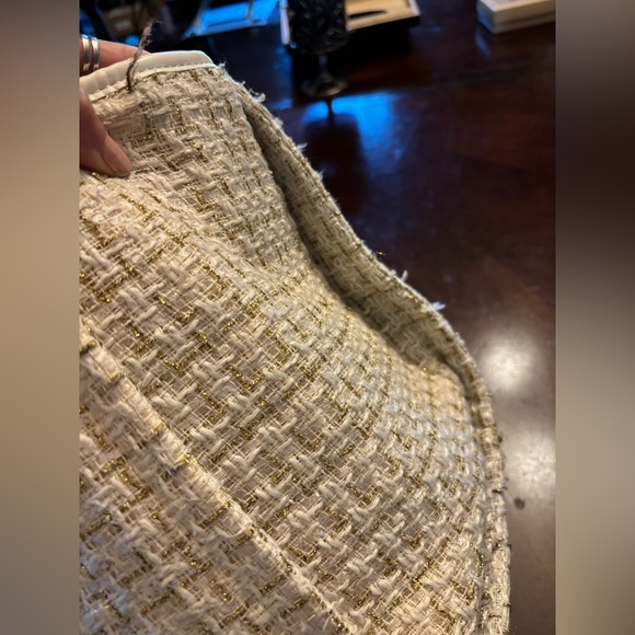 Designer inspired tweed handbag with attached zippered pouch - Picture 13 of 16